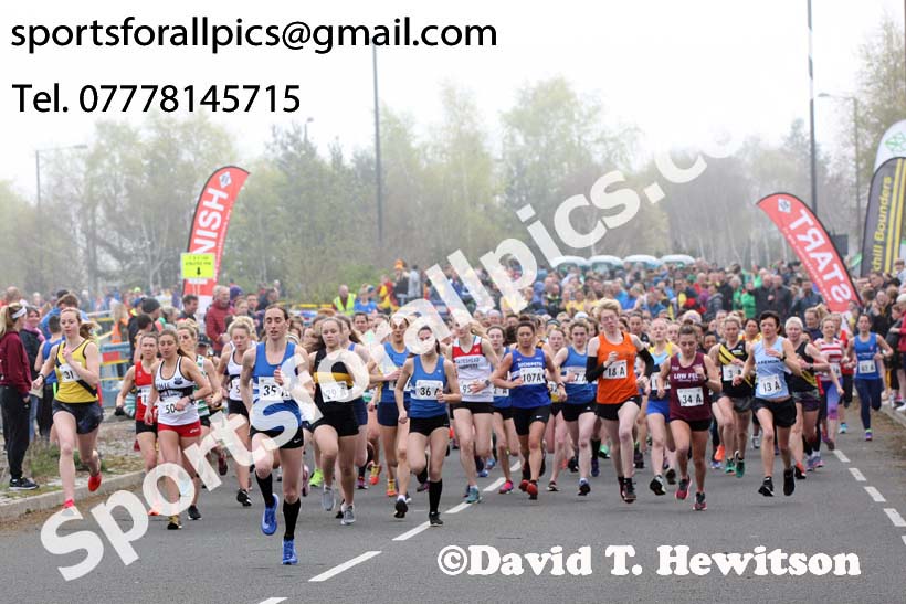 Senior womens 2019 Elswick Harirers Good Friday Road Relay, Newburn, Newcastle. Photo:  David T. Hewitson/Sports for All Pics